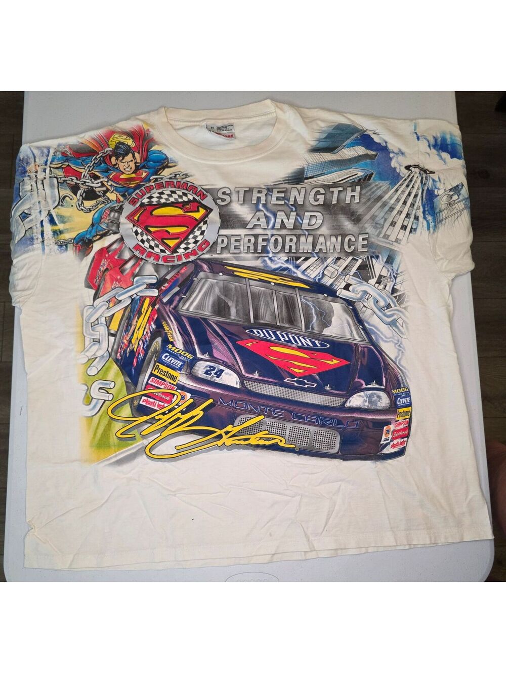 1999 Nascar Jeff Gordon "Superman" AOP Tee
